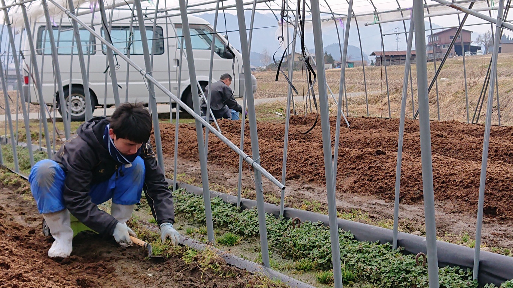 リクルート現場で作業する様子